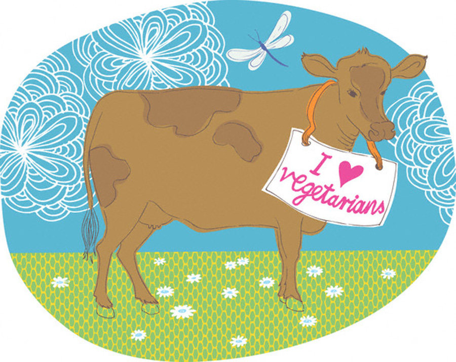 A Vegetarian Loving Cow --- Image by © Illustration Works/Corbis